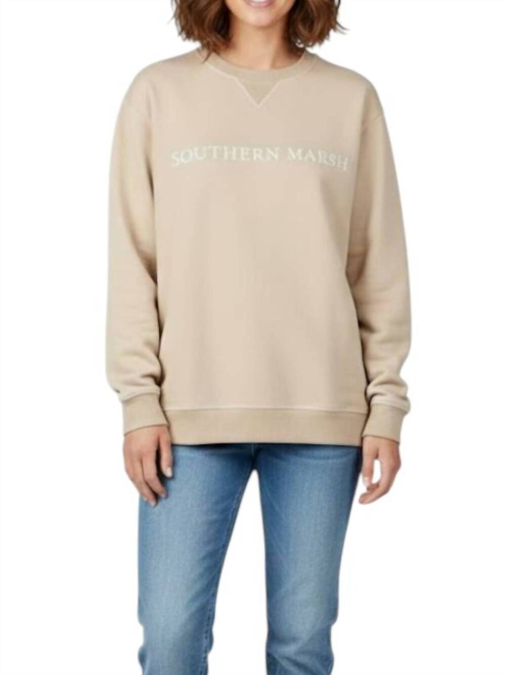 NEW SOUTHERN MARSH seawash crewneck sweatshirt in oatmeal